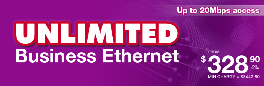 TPG Ethernet Broadband for SMEs and Small Office with up to 20Mbps download and upload symmetrical speeds.